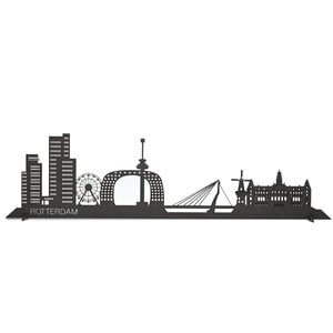 Wandecoratie - Skyline Rotterdam - Zwart