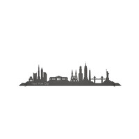 Wanddecoratie - Skyline New York City  - Zwart