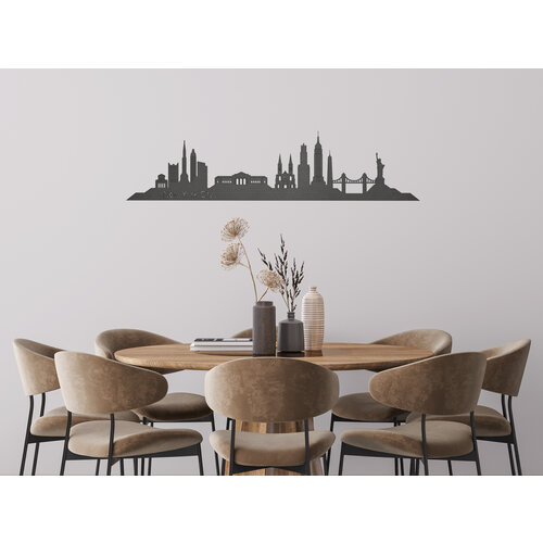 Wanddecoratie - Skyline New York City - Zwart