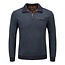 Meantime Trui Meantime blauw met rits en kraag