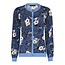 Micha Micha dames vest blauwe print