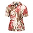 Habella Habella blouse taupe / aardbeirood