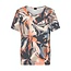 Barbara Lebek Barbara Lebek dames shirt taupe / oranje / marine