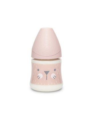 Suavinex SX - HYGGE - Fles - PA - Silic. - SlowFlow - 150ml - Pink Whiskers