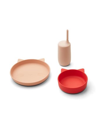 Liewood Nathan junior diner set / Cat Apple Red