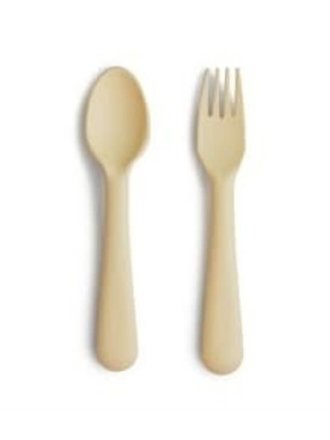 Mushie Fork & Spoon Set / Pale Daffodil