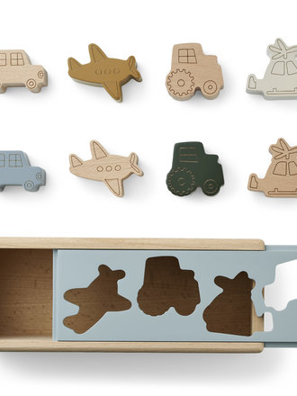 Liewood Midas puzzle box /  Vehicles / Blue fog multi mix