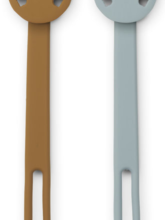 Liewood Willow pacifier strap 2-pack / Mustard/sea blue mix