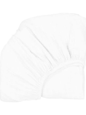 Charlie Crane White Fitted Sheet for KUMI Crib / White
