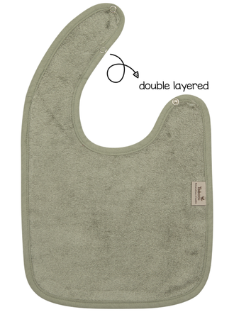Timboo BIB 26x38cm press studs Double / Whisper green