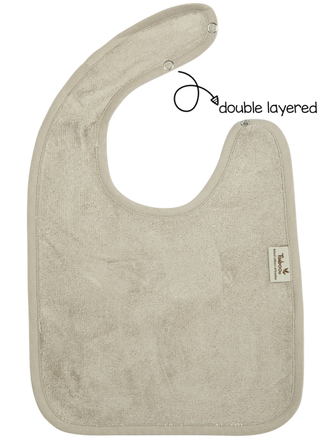Timboo BIB 26x38cm press studs Double / Feather grey