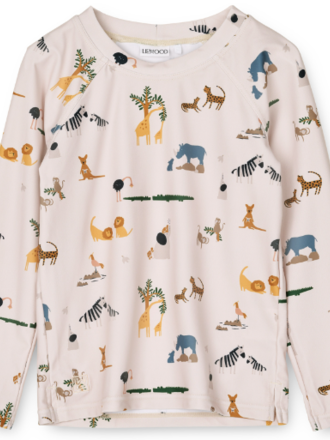 Liewood Noah Printed Longsleeve Swim Tee / All together / Sandy