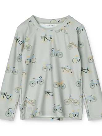 Liewood Noah Printed Longsleeve Swim Tee Bicycle / Cloud blue