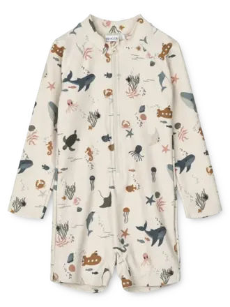Liewood Max Printed Swim Jumpsuit /  Sea creature / Sandy