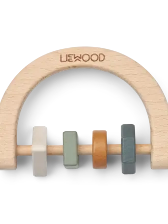 Liewood Bryn Wooden Rattle / Faune green multi mix