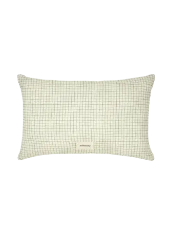 Nobodinoz Wabi-Sabi rectangular cushion / Blue Grid