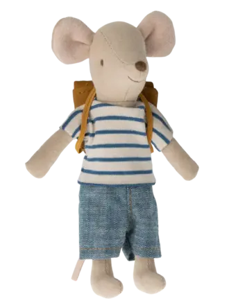 Maileg Tricycle mouse, Big brother with bag