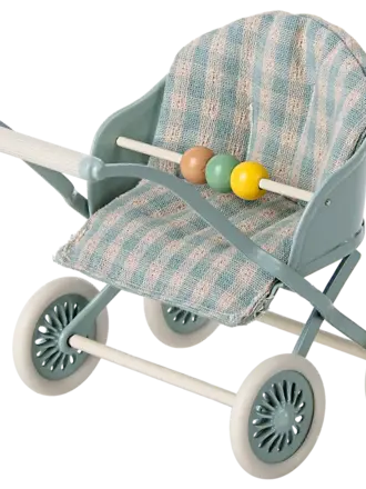 Maileg Stroller, Baby mice - Mint