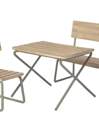 Maileg Miniature garden set - Table with chair and bench