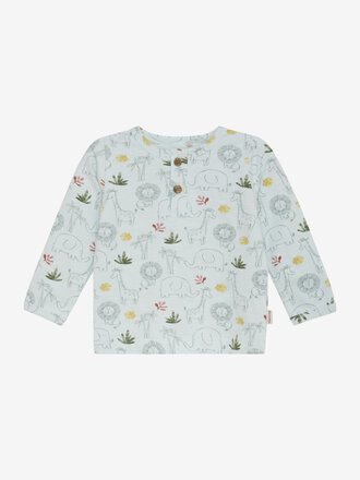 Minymo T-shirt LS AOP / Misty Blue