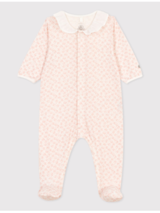 Petit Bateau Kruippakje met kraagje en roosjes A09G7