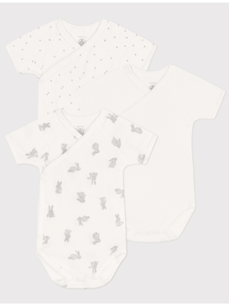 Petit Bateau Set van 3 body's met konijnen A09US