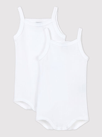 Petit Bateau SET VAN 2 BODY'S MET BANDJES IN KATOEN bretelles