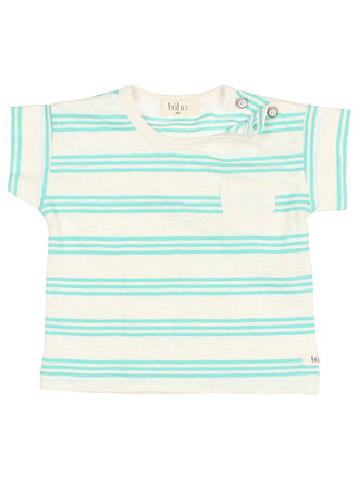 Buho BB STRIPES T-SHIRT / POOL GREEN Maat 3m