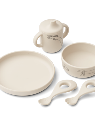 Liewood Ryle Printed Tableware Set Dog / Sandy