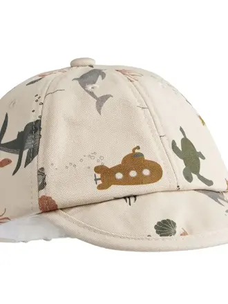 Liewood Tone Baby Printed Cap Sea creature / Sandy
