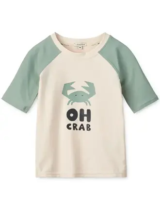 Liewood Noah Placement Shortsleeve Swim Tee Sandy / Peppermint