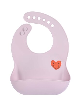 Lassig Silicone Bib Happy Rascals Heart  lavender