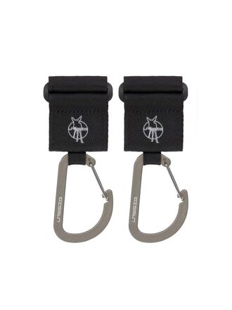 Lassig Stroller Hooks Large black 2pack