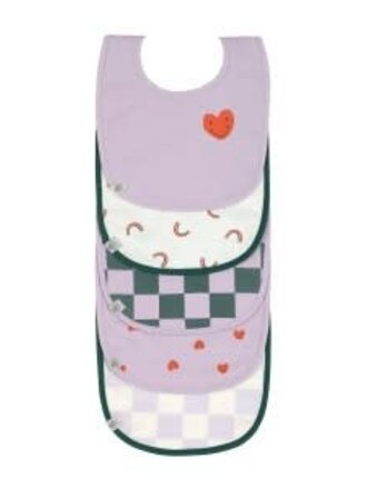 Lassig Value Pack Bib 5 pcs Happy Rascals  Heart lavender