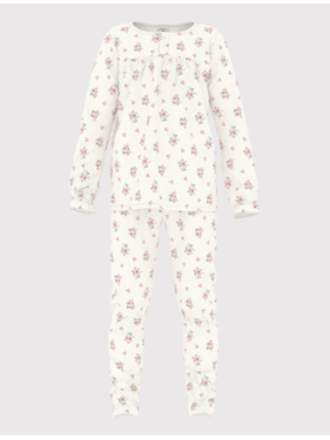 Petit Bateau Pyjama in 2 stuks wit met roosjes A0BD6