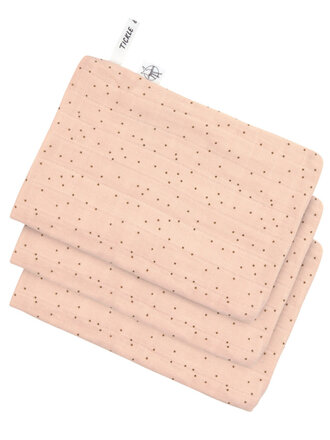Lassig Muslin Wash Glove Set 3 pcs Dots peach  rose