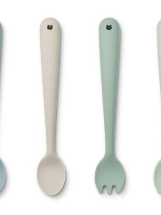 Liewood Shea feeding set 4-pack - Dusty mint multi mix