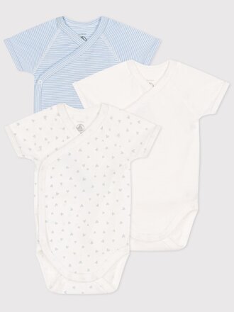 Petit Bateau 3 bodies met blauwe hartjes A0CXU