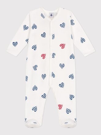 Petit Bateau Slaappakje wit met rode en blauwe harten A0CN8