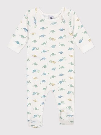 Petit Bateau Slaapakje wit met dino's  A0CN7 Maat 12 maand