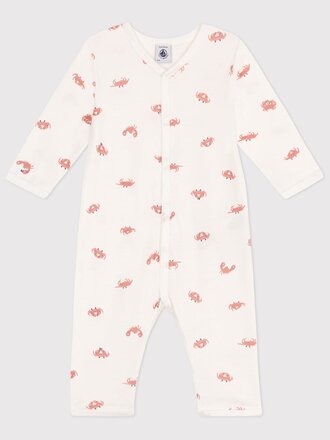 Petit Bateau Slaapakje wit met rode krabben A0CSS