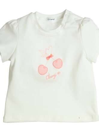 GYMP T-shirt Aerobic Cherry up Coral Off White 353-5397-10