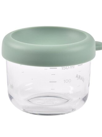 Beaba Glazen bewaarpotje 150ml / sage green