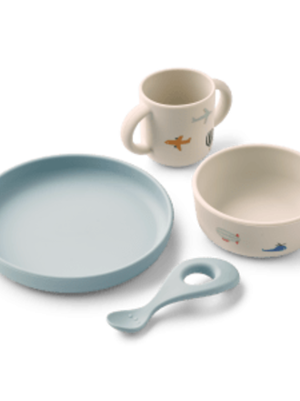 Liewood Vivi Printed Tableware Set Aviator / Ecru