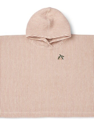 Liewood Paco Poncho Embroidery Y/D stripe Tuscany rose / Creme de la creme