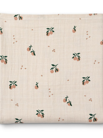Liewood Ben muslin swaddle print - Peach / Sea shell