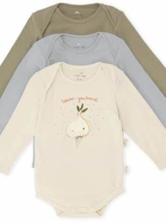 Konges Slojd CUE 3 PACK LS BODY GOTS / DRIED SAGE/QUARRY/FARMILY