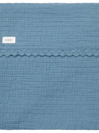 Koeka Wiegdeken lace Elba / bluestone