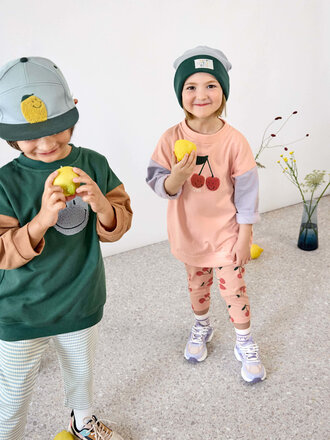 Lassig Beanie GOTS light blue/dark green