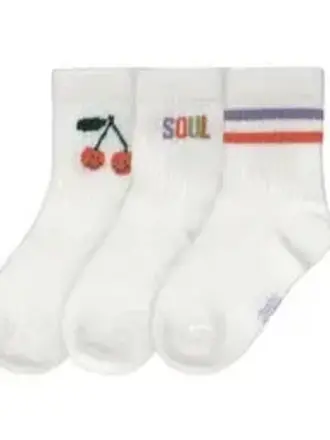 Lassig Tennis Socks 3 pcs GOTS Cherry,